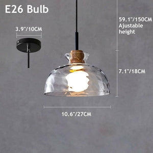 Brooke - Water Ripple Style Clear Glass Pendant Lamp