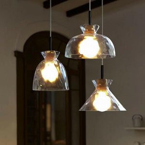 Brooke - Water Ripple Style Clear Glass Pendant Lamp