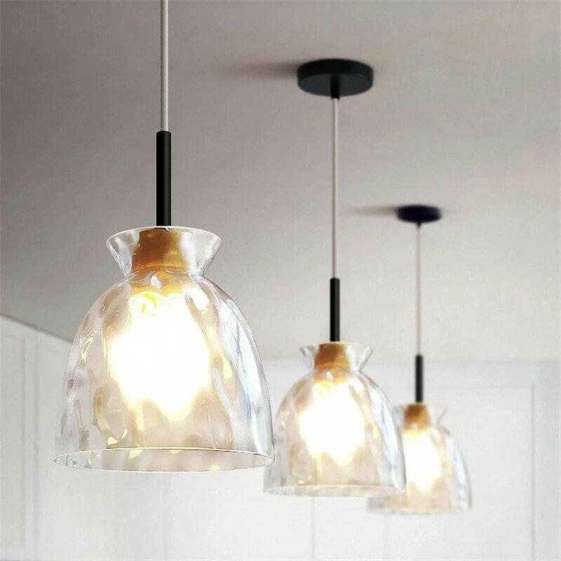 Brooke - Water Ripple Style Clear Glass Pendant Lamp