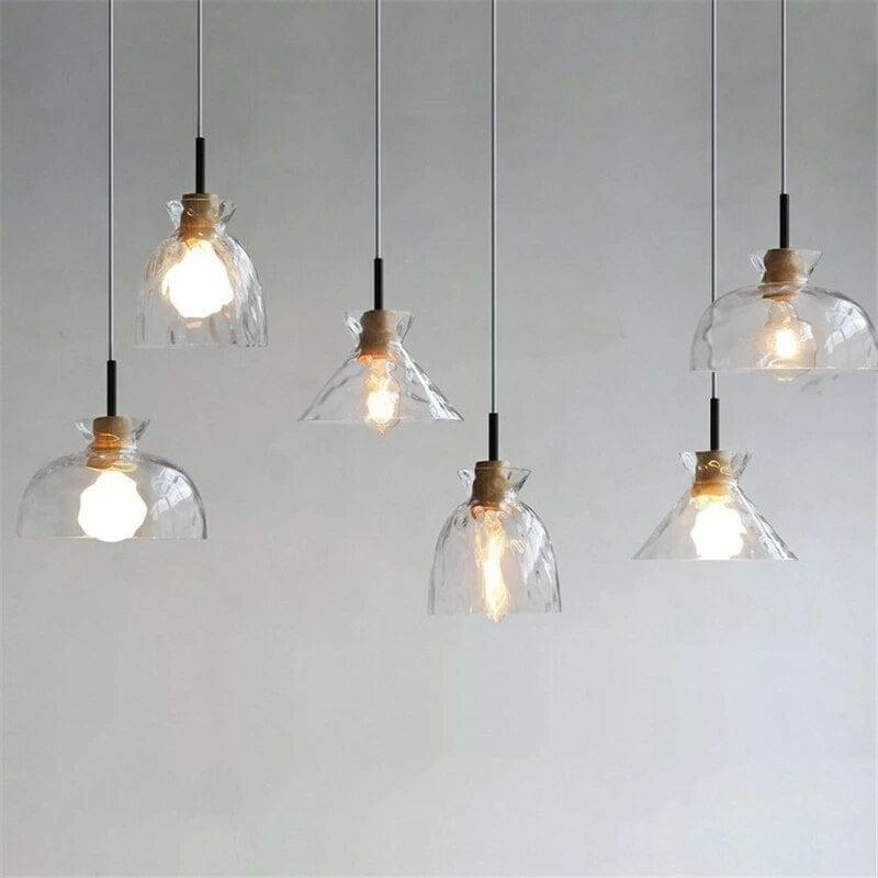 Brooke - Water Ripple Style Clear Glass Pendant Lamp