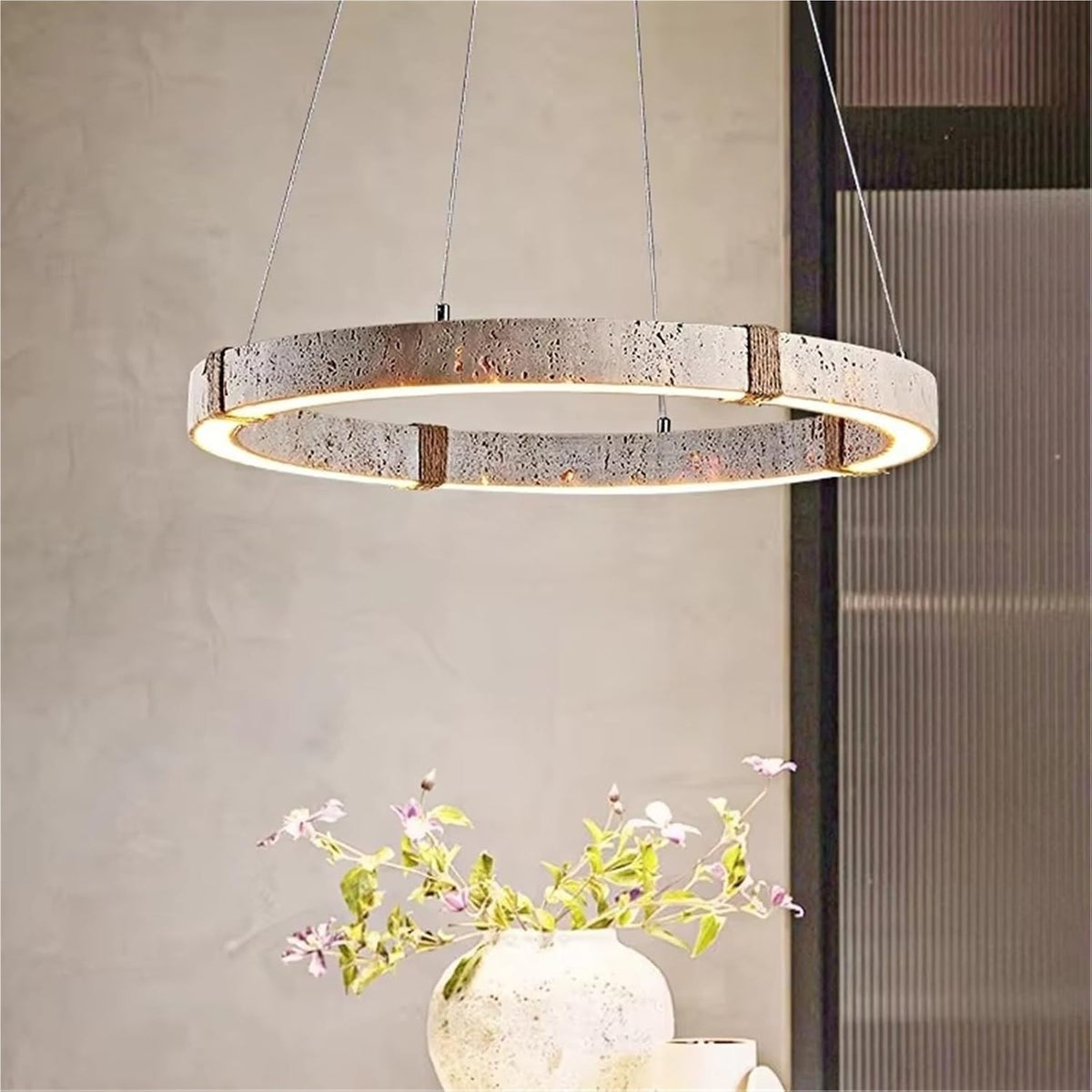 Circle Travertine Pendant Lamp