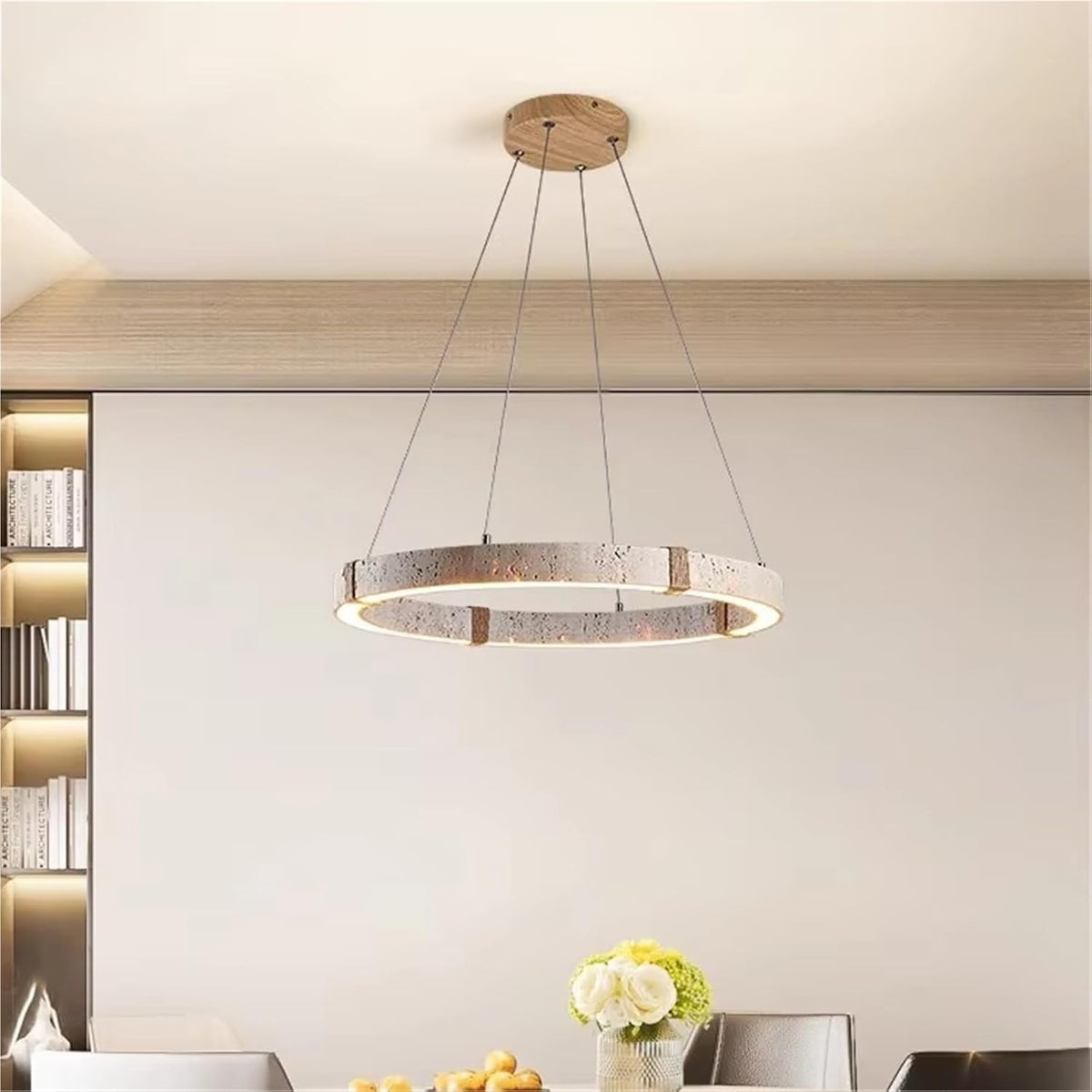 Circle Travertine Pendant Lamp