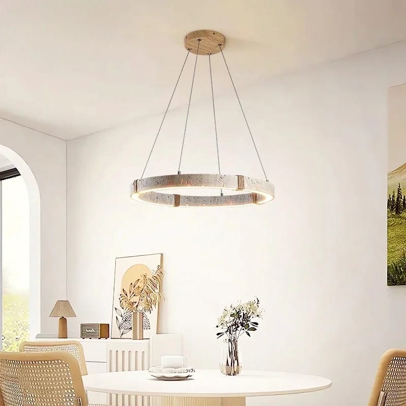 Circle Travertine Pendant Lamp