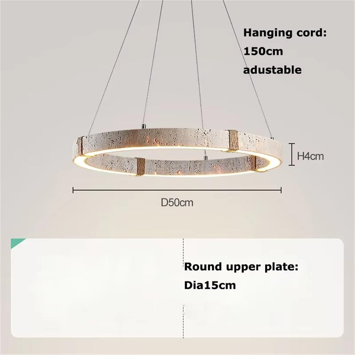 Circle Travertine Pendant Lamp
