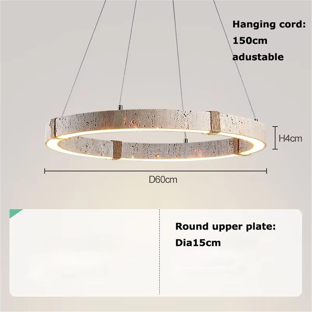 Circle Travertine Pendant Lamp