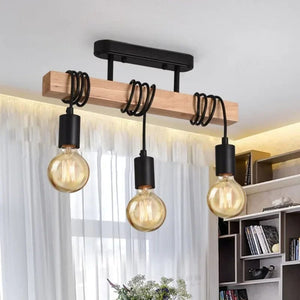 Creative Industrial Retro Style Solid Wood Lamp