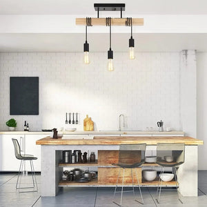 Creative Industrial Retro Style Solid Wood Lamp