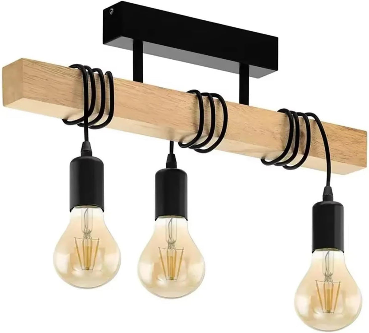 Creative Industrial Retro Style Solid Wood Lamp