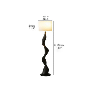 Creative Wooden Floor Lamp with Fabric Shade – Dimmable LED Standing Light
