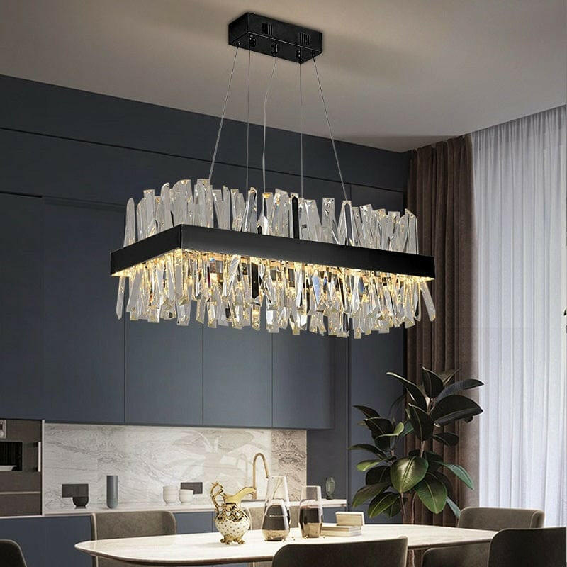 Cristel - Modern Crystal Shard Bar Crystal Chandelier/Black