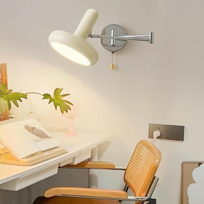 Dag - Nordic Cream White Wall Light with Swing Arm