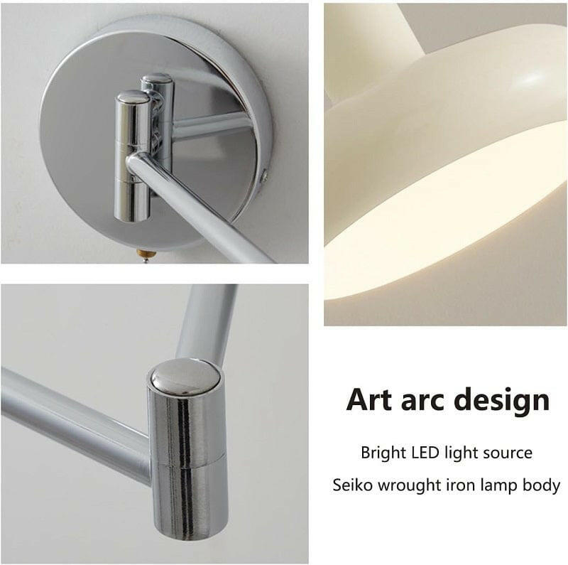 Dag - Nordic Cream White Wall Light with Swing Arm