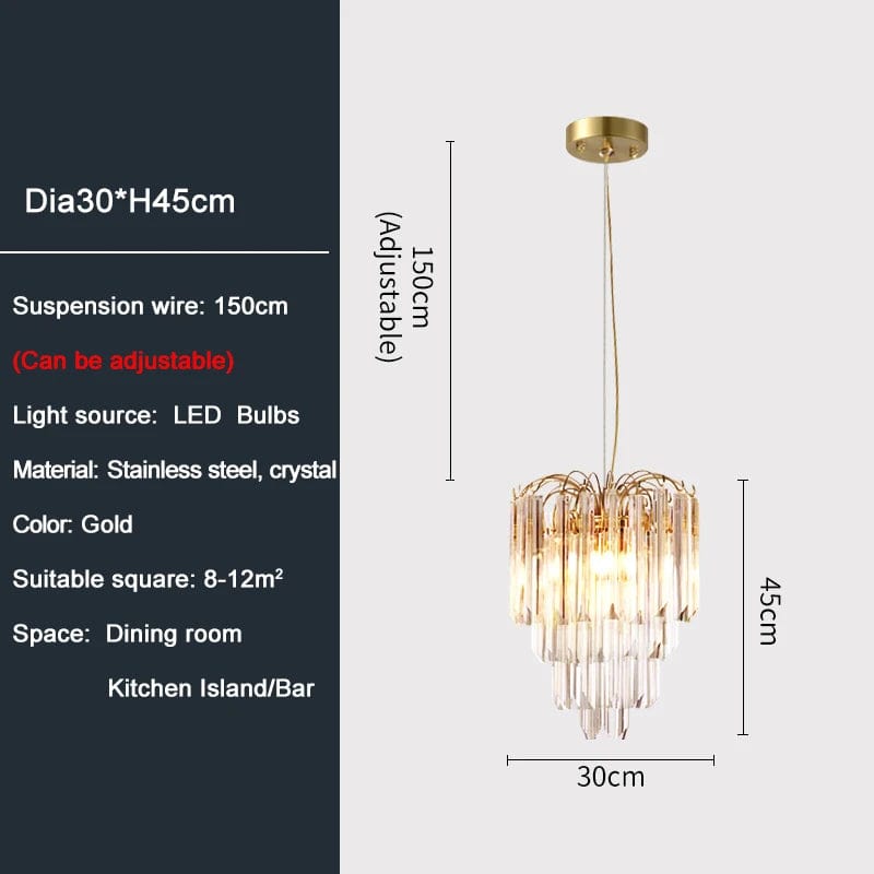 Dama - Round Crystal Chandelier for Dining Room