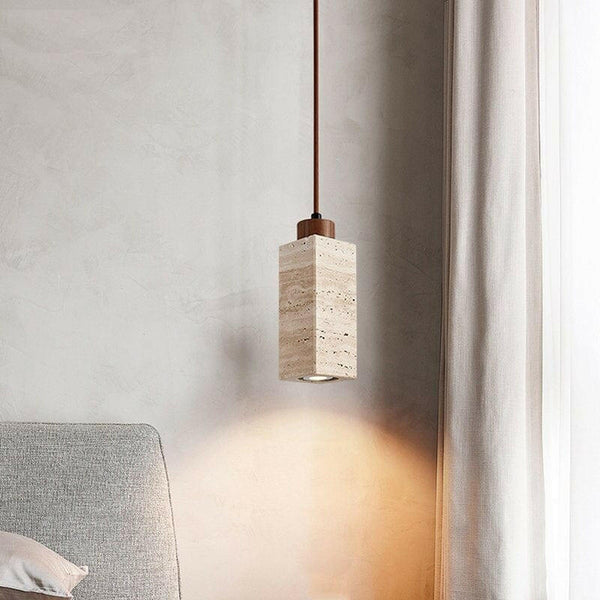 Dorte - Wabi-Sabi Travertine Marble Pendant Lamp | bright&plus