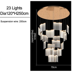Duna - Modern Curved Acrylic Led Pendant Light
