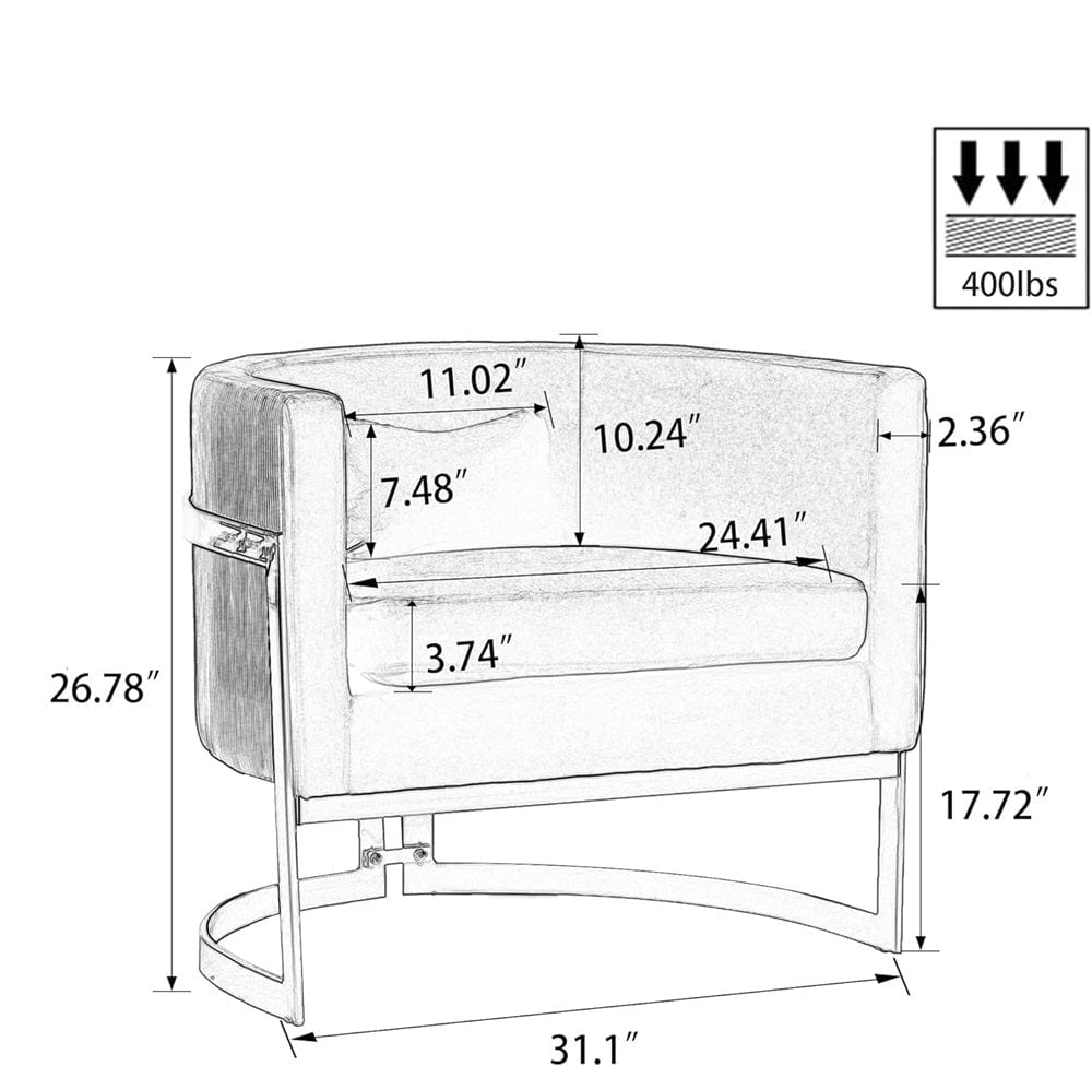 Elio - Modern Velvet Chair for Living Room