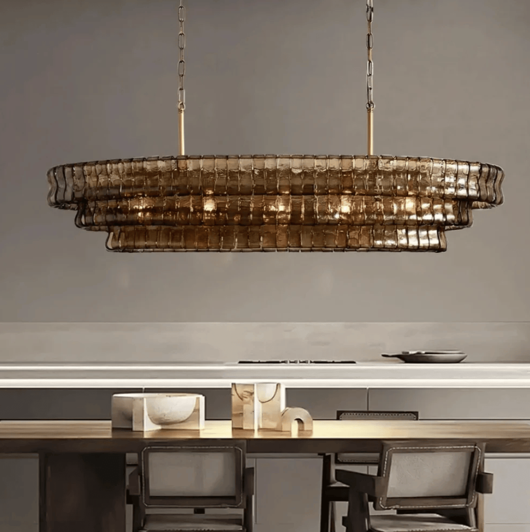 Étoile Antique French Gray Glass Chandelier