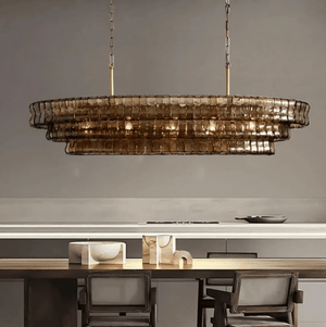 Étoile Antique French Gray Glass Chandelier