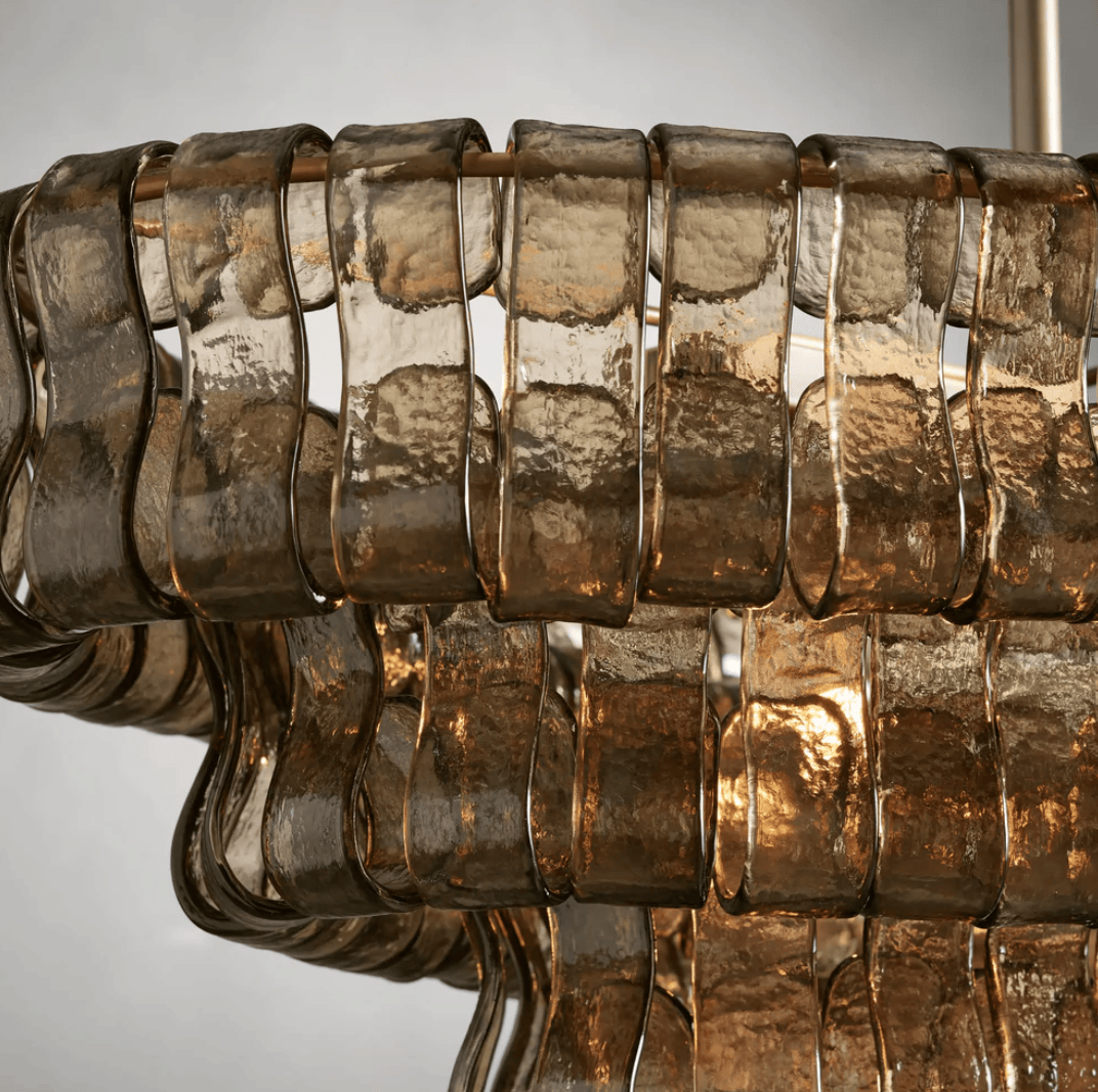 Étoile Antique French Gray Glass Chandelier