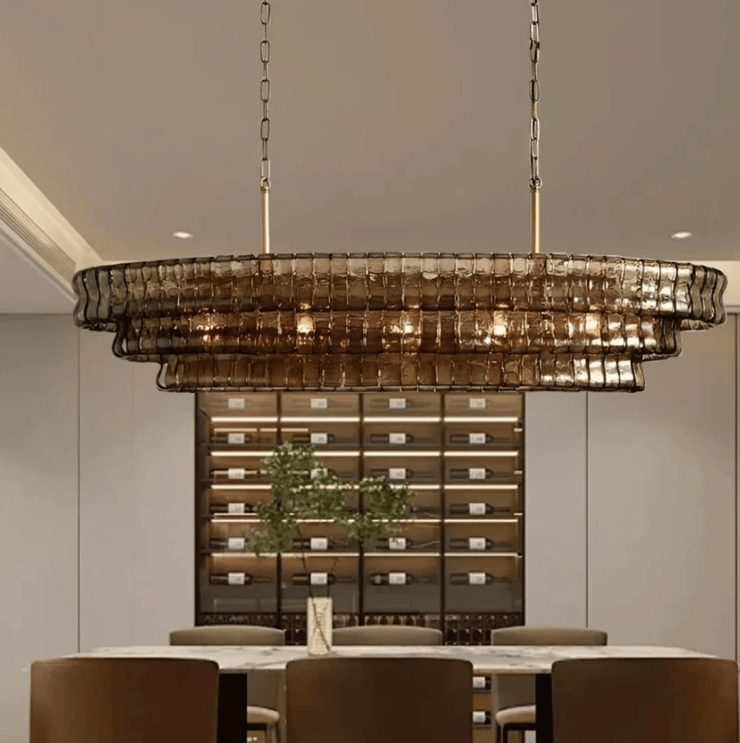 Étoile Antique French Gray Glass Chandelier