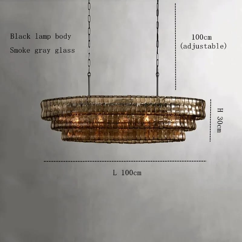 Étoile Antique French Gray Glass Chandelier