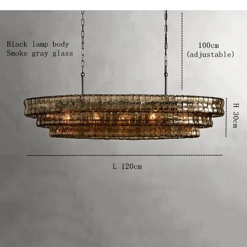 Étoile Antique French Gray Glass Chandelier