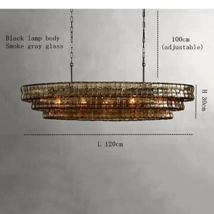 Étoile Antique French Gray Glass Chandelier