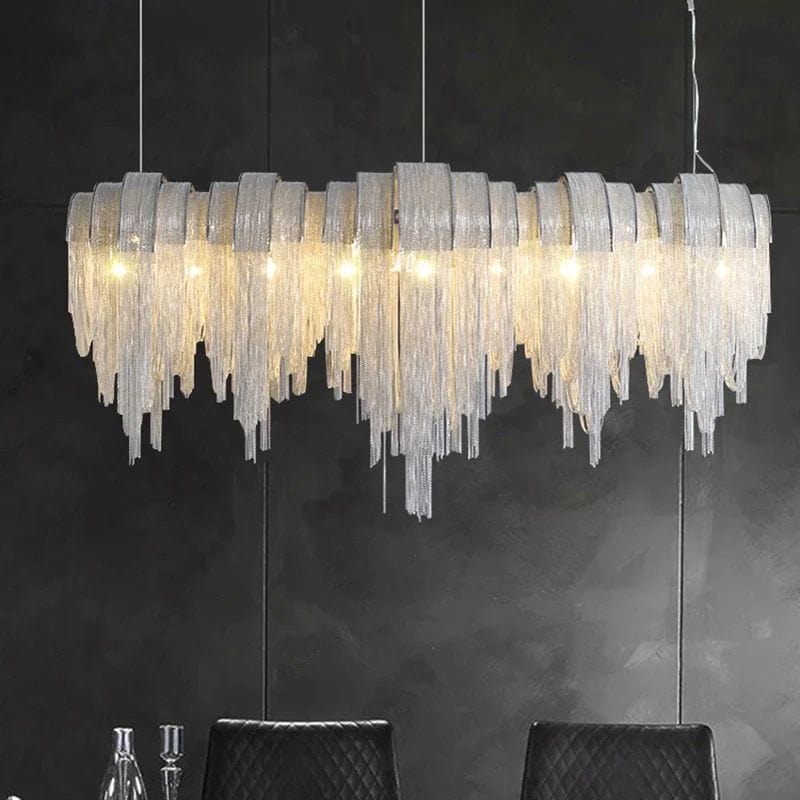 Finn - Long Chandelier with Aluminum Tassels