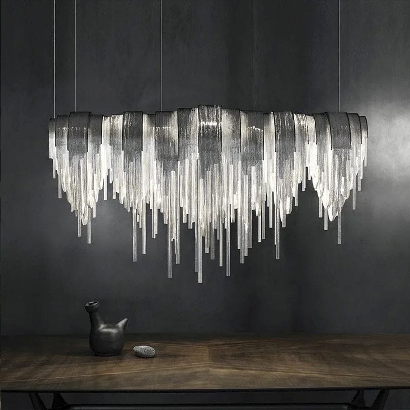 Finn - Long Chandelier with Aluminum Tassels
