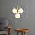 Fly - Design LED suspension Lamp with Gold Cylinder and Glass Balls