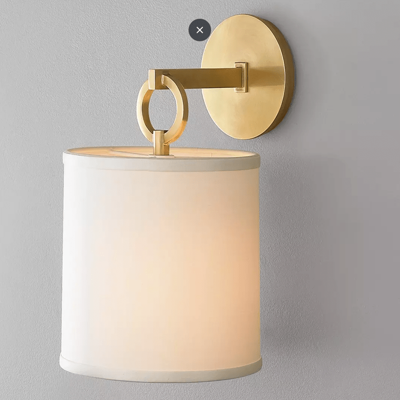 Full Circle - Wall Lamp With Vintage Fabric Shade