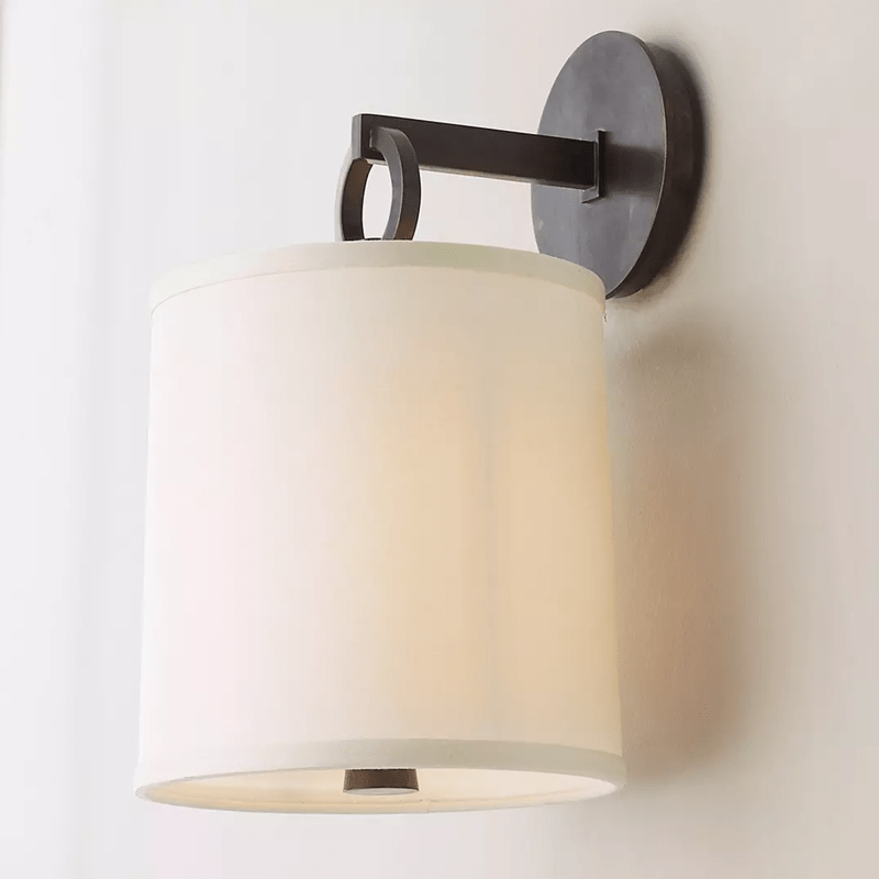 Full Circle - Wall Lamp With Vintage Fabric Shade