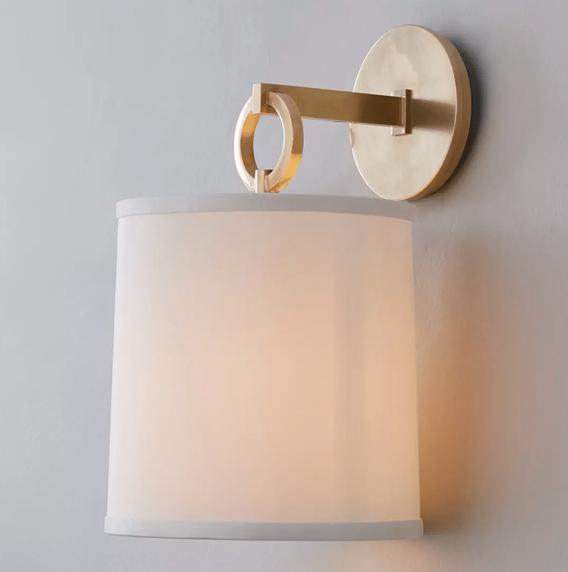 Full Circle - Wall Lamp With Vintage Fabric Shade