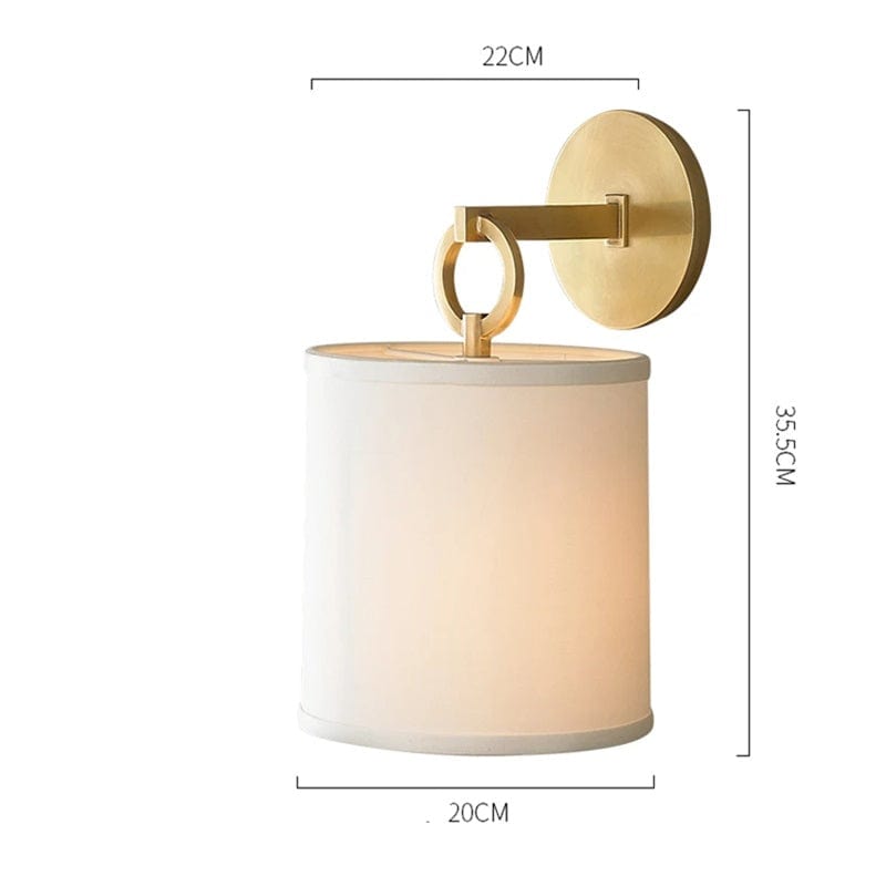 Full Circle - Wall Lamp With Vintage Fabric Shade