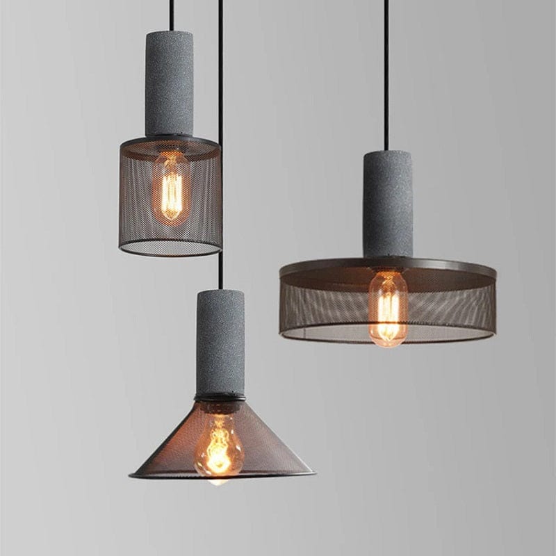 Gerd - Industrial Style Nordic Iron Net Cement Pendant Lamp