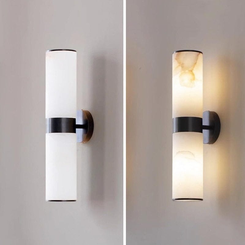 Gold Wall Light with Natural Stone in the Shape of a Cloud