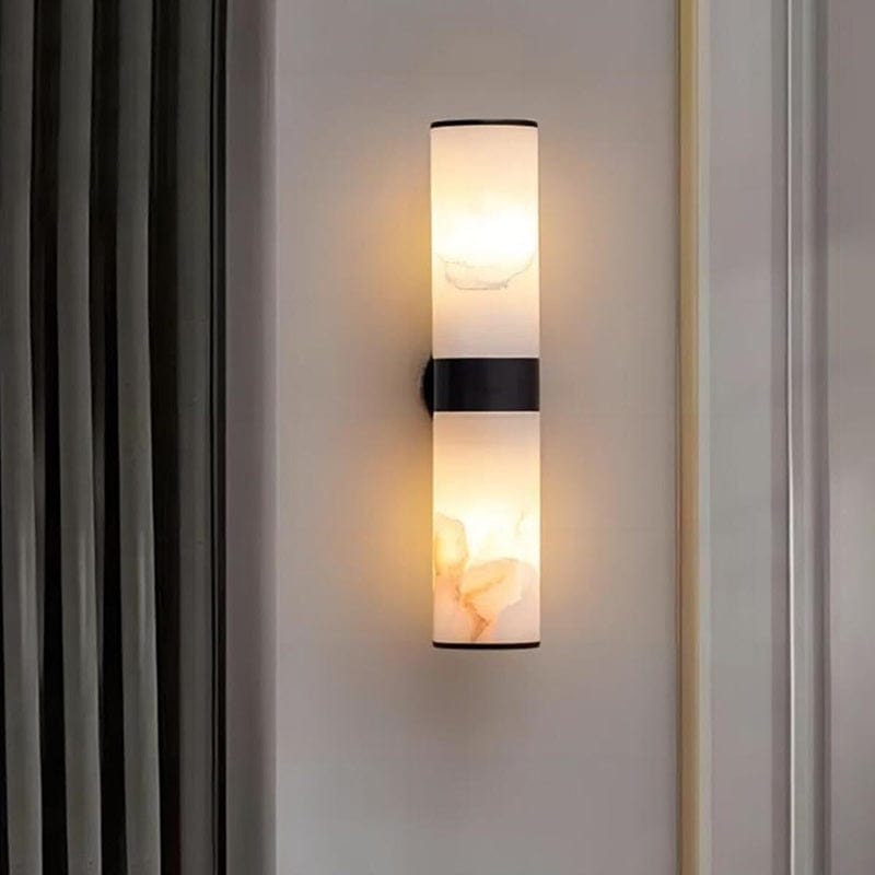 Gold Wall Light with Natural Stone in the Shape of a Cloud