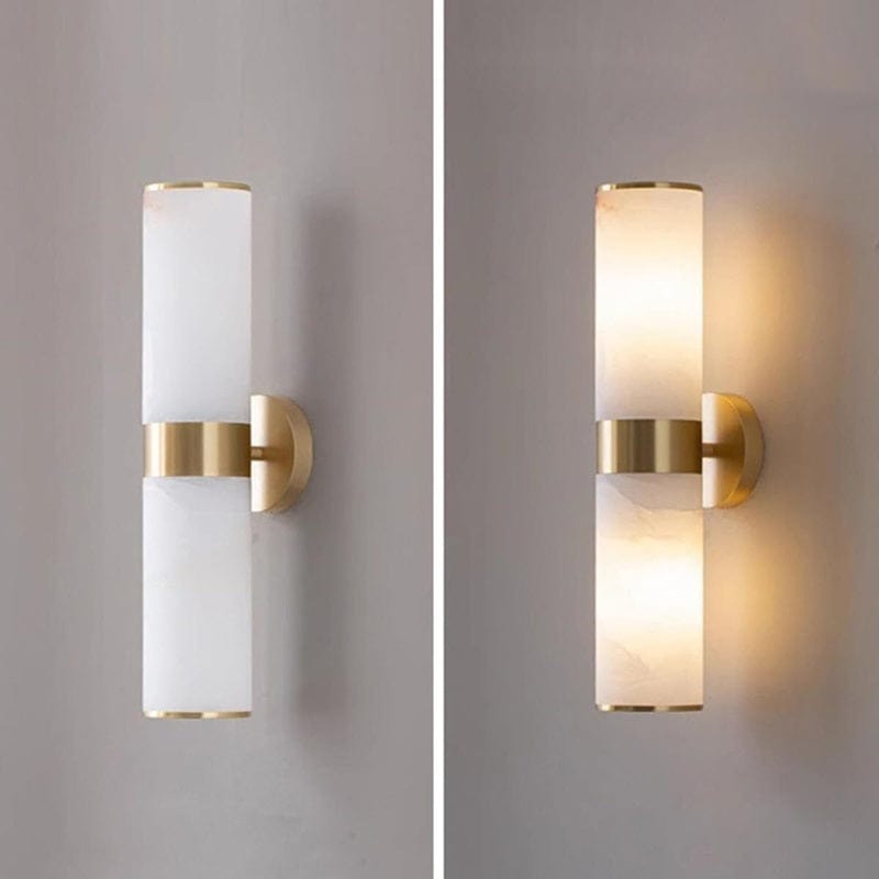 Gold Wall Light with Natural Stone in the Shape of a Cloud