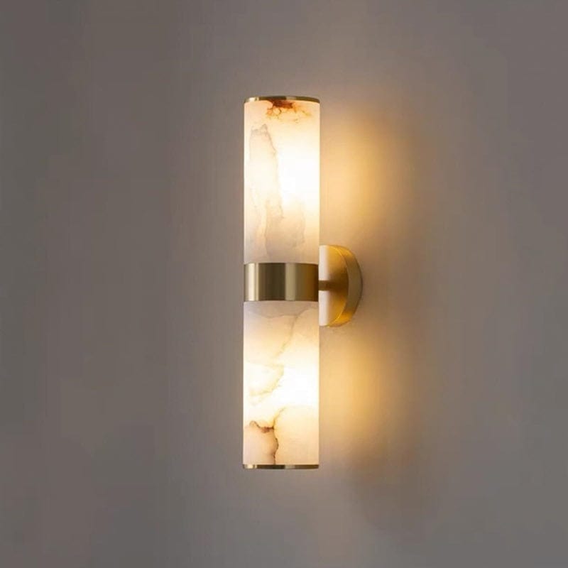 Gold Wall Light with Natural Stone in the Shape of a Cloud
