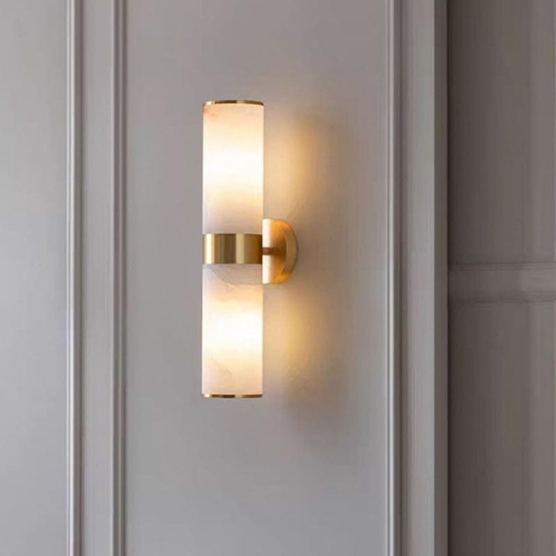 Gold Wall Light with Natural Stone in the Shape of a Cloud