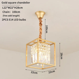 Haakon - Modern Crystal Chandelier Black /Gold Haning Lamp
