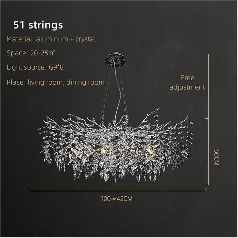 Halvor - Crystal Ceiling Lamp with Tree Branch Design