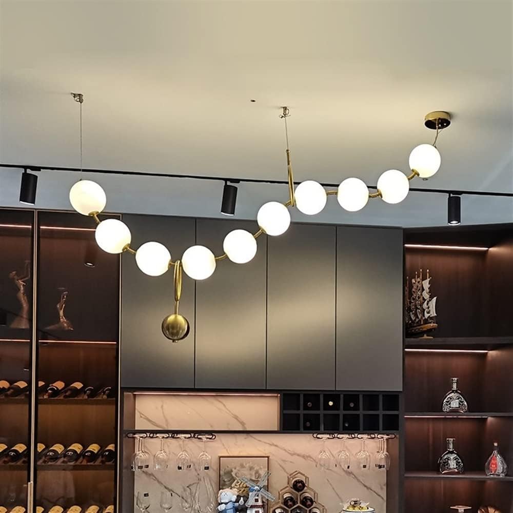 Industrial Pendant Light 10 Lights Pearl Necklace Glass Ball