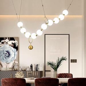 Industrial Pendant Light 10 Lights Pearl Necklace Glass Ball