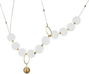 Industrial Pendant Light 10 Lights Pearl Necklace Glass Ball