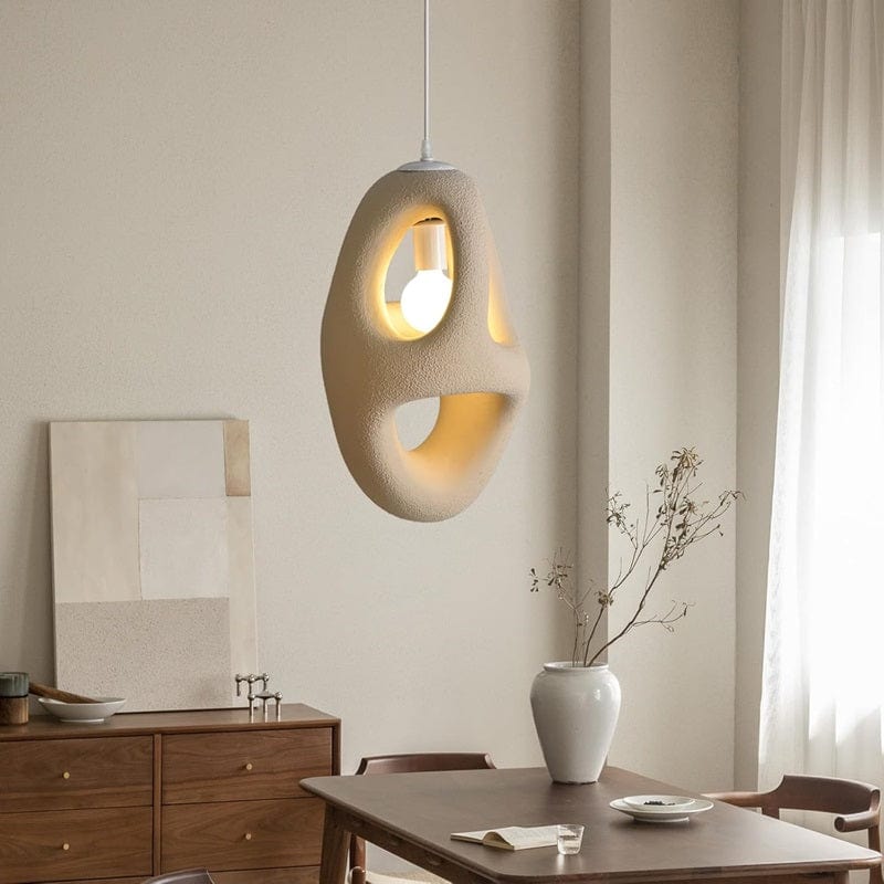 Japanese Wabi-Sabi Circular Geometric Resin Pendant Lamp
