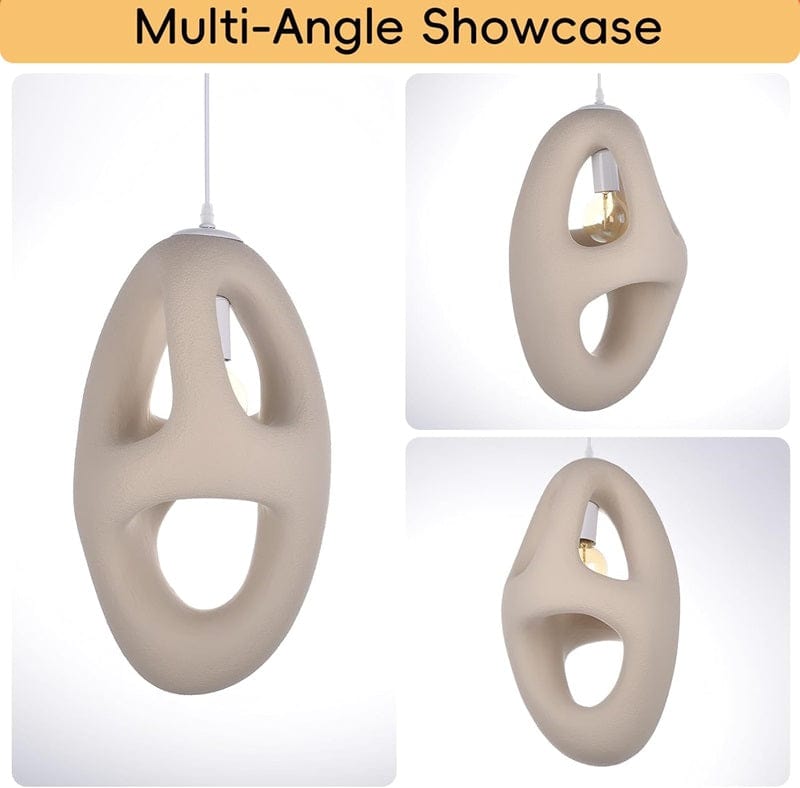 Japanese Wabi-Sabi Circular Geometric Resin Pendant Lamp