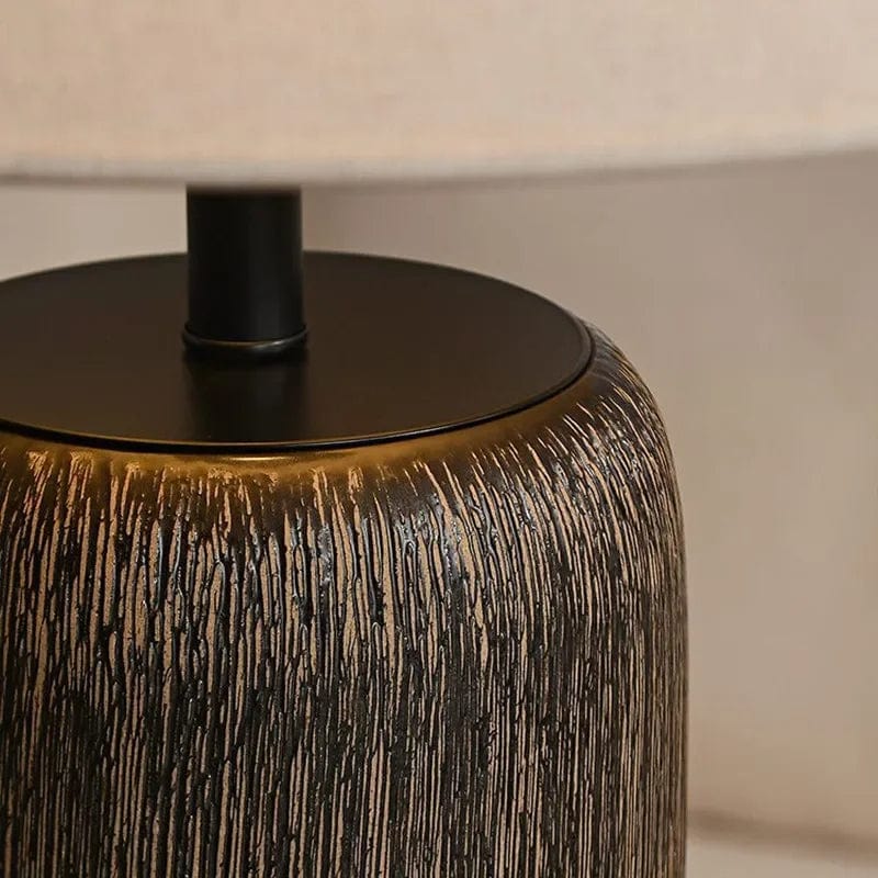 Japanese Design Ceramic Floor Lamp with Nobu Fabric Shade