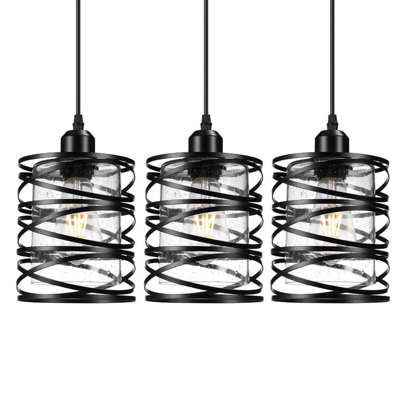 Jasslynn - 3 Pack Black Farmhouse Pendant Light