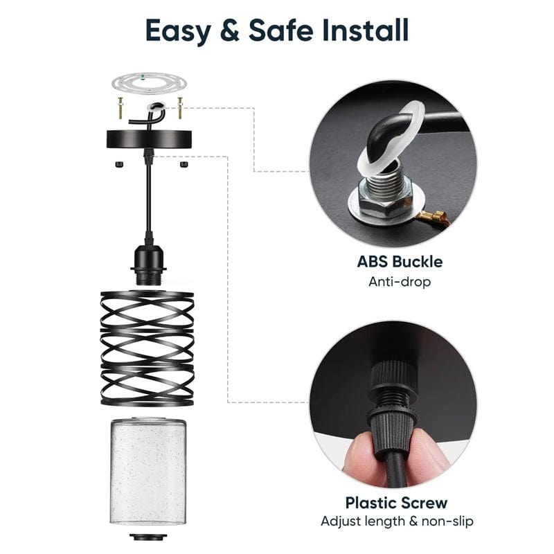 Jasslynn - 3 Pack Black Farmhouse Pendant Light